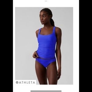 NWT Athleta Square Neck Bra Cup Tankini Top 38D/DD - Cerulean